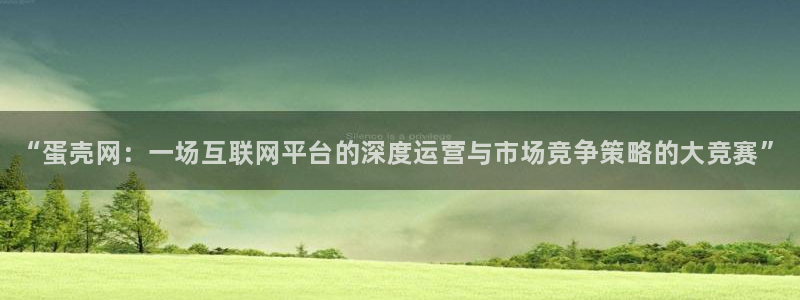 奇亿娱乐平台登录入口：“蛋壳网：一场互联网平台的深度运营与市